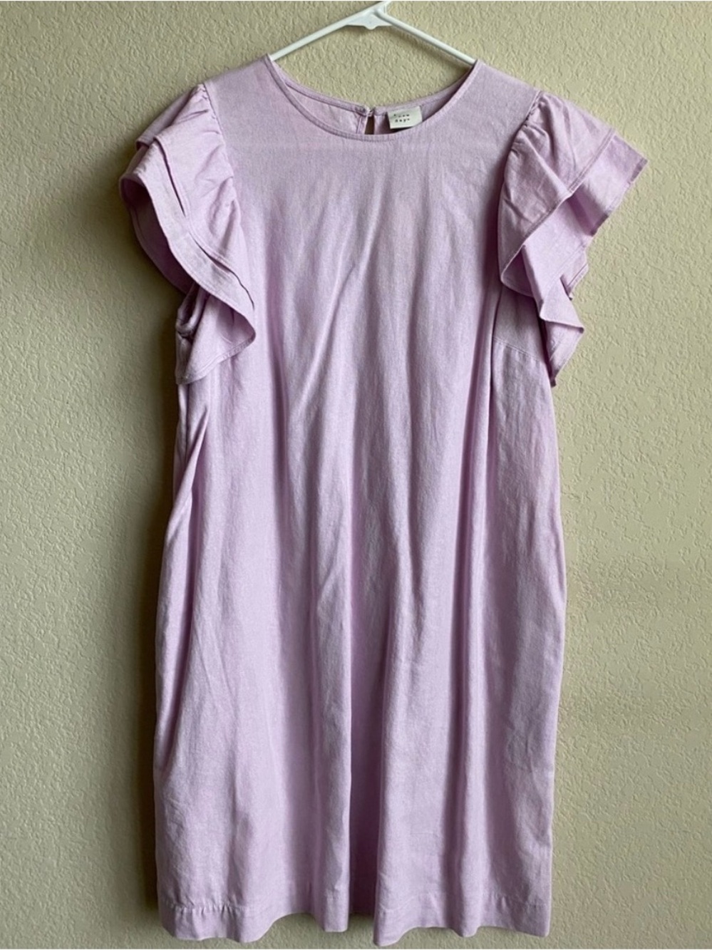 Ruffle Sleeve Lavender Dress Knee Length